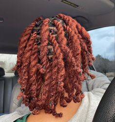 Auburn Locs Men, Reddish Brown Locs, Maroon Locs, Loc Versatility, Dread Colors, Burgundy Dreads, Burgundy Locs, Locks Styles