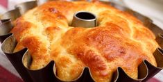 a bundt cake sitting on top of a pan