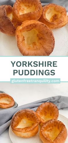 Yorkshire puddings on a white plate. Gluten Free Yorkshire Pudding Recipe, Gluten Free Yorkshire Pudding, Yorkshire Pudding Recipe, Yorkshire Pudding Recipes, Yorkshire Puddings, Spiralizer Recipes, Best Gluten Free, Yorkshire Pudding, Homemade Gluten Free