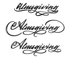 three different types of lettering with the words's in cursive writing on them