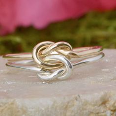 Knot Promise Ring, Love Knots, Rings Pandora, Silver Bridesmaid, Mode Tips, Love Knot Ring, Stacker Rings, Gold Promise Rings, Double Knot