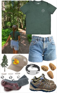 Out Doors Outfits, Outside Summer Outfits, Colorado Outfit Inspo Summer, Cowgirl Camping Outfits, 90s Camping Outfit, Camp Counselor Outfit Ideas, Hiking Clothes Summer, Church Camp Counselor Outfits, Cute Adventure Outfits