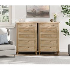 a living room scene with focus on the dresser