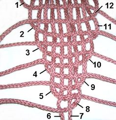 the diagram shows how to make a crochet shawl with two rows of stitchs