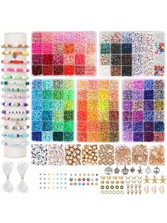 many different colors and sizes of beads