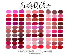 lipstick swatches with the words lipstick swatches