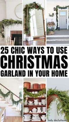 25 Chic Ways to Use Christmas Garland in Your Home Garland On Wall Decor, Ideas For Garland, Christmas Garland Without Mantle, Christmas Garland Placement Ideas, Where To Put Garland Christmas, Garland Over Patio Door, Garland Over Picture On Wall, Fresh Garland Ideas, Christmas Garland Living Room