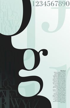 a poster with the letters and numbers in black, white, and grey colors on it