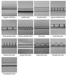 different types of stitchs and how they are used to make them look like leather