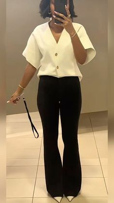 Church Clothes Black Women, Modest Professional Outfits, White Shirt Black Pants Outfit Woman, Casual Baddie Fits, Woman Lawyer Aesthetic, Winter Office Outfits Women Business, Corporate Casual Outfits, Modest Outfits Black Women, Business Casual Outfits Black Women