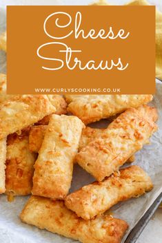 cheese straws on a plate with the title overlay