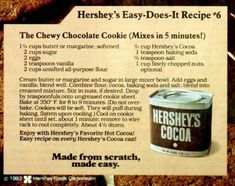 an advertisement for hershey's easy - do - it recipe, with instructions