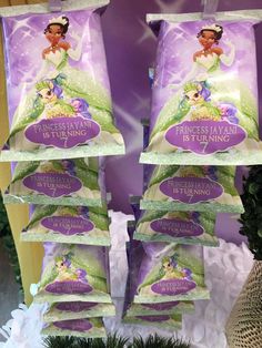 the princess and the frog bags are on display