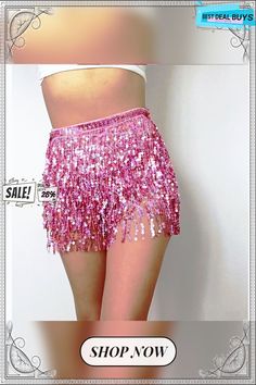 Women's Skirt Asymmetrical Polyester Sequin Black Silver Pink Red Skirts Summer Sequins Tassel Fringe Sparkle Sexy Sparkle & Shine Performance Club One-size Summer Club Mini Bottoms, Summer Party Hip-length Skirt, Hip-length Summer Party Skirt, Hip-length Shorts For Summer Parties, Hip-length Bottoms For Summer Club Wear, Hip-length Bottoms For Clubbing In Summer, Pink Club Skirt For Summer, Pink Mini Skirt For Club In Summer, Summer Party Skirt Short Length