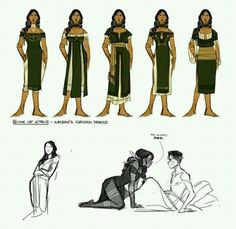 an image of egyptian women in different poses