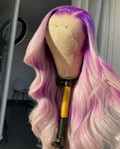 Purple Prom Hairstyles, Purple And White Hair, Purple Wigs, Creative Hair Color, Purple Wig