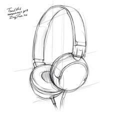 a drawing of headphones sitting on top of each other