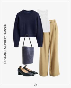 Monthly outfit planner | November | the Sarah Stories Monthly Outfit Planner, January Outfits, November Outfits, Outfit Planner, Winter Capsule, Casual Everyday, Seasonal Fashion, New Trends, Style Guides