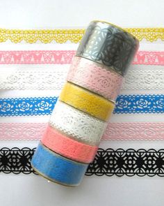 several rolls of washi tape sitting on top of each other