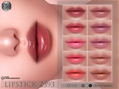 the lip stick is different colors and shapes