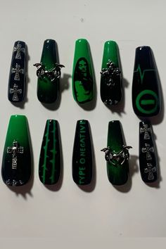 ⚠️NOT MINE⚠️, nail artist’s insta: deltha_nails Band Nails, Cute Simple Nails, Type O Negative, Really Cute Nails