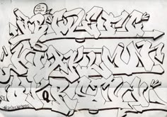 some graffiti writing on a piece of paper