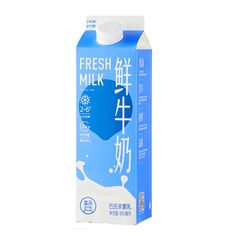 a carton of fresh milk with chinese writing on the front and back side, sitting on a white surface