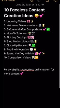 Girly Content Ideas, Instagram Faceless Content Ideas, Faceless Tiktok Ideas, Faceless Youtube Ideas, Faceless Tiktok Video Ideas, Faceless Content Ideas, Insta Content Ideas, Tik Tok Content Ideas, Aesthetic Content Ideas