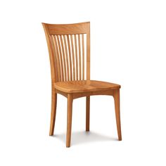 a wooden chair on a white background