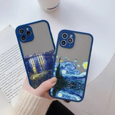 two cases with the same painting on them