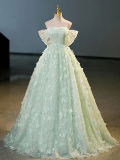 Ethereal Mint Green Floral Ball Gown Green Dress For 15, Wedding Dresses Light Green, Ball Gowns Dark Green, Ball Gowns Pastel, Green Princess Style Dress For Debutante Ball, Green Floor-length Dress For Quinceanera, Green Sweetheart Neckline Dress For Debutante Ball, Green Spring Dress For Debutante Ball, Green Dress For Debutante Ball In Spring