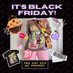 Kawaii Black Friday Anime Hoodie, Y2k Streetwear, Black Friday Deals, Anime Inspired, Staple Pieces