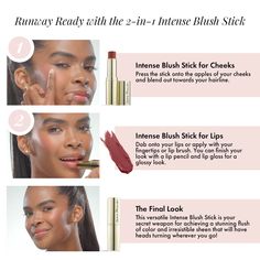 Get ready to embrace a radiant, natural-looking complexion like never before with the magic of high-performance pigments. Our Intense Blush Stick is your go-to secret weapon for achieving that stunning flush of color and irresistible sheen that will have heads turning wherever you go. Intense Blush Stick, 0.28 oz Features & Benefits High-performance pigments for long-lasting color Achieve a soft, natural matte finish on your cheeks No greasy feel, just pure elegance Doubles as a lipstick in a pi Blusher Stick, Cream Blush Stick, Airbrush Foundation, Glossier Look, Skin Repair, Flawless Beauty, Lip Brush, Lip Pencil, Aging Skin Care