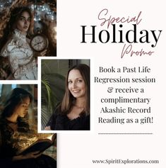 This season, give yourself or a loved one the gift of deep soul exploration.

🎁 Holiday Promo: When you book a Past Life Regression session with me between now and January 1st, you’ll receive a complimentary 30 minute Akashic Record reading — a $100 value bonus! 🎁

📅 You can schedule your past life regression session for future dates anytime before March 31st. The complimentary Akashic Record reading can be used for yourself or gifted to someone special!

Unlock the wisdom of your soul, explore your past, and start the new year with clarity and healing.

👉 Spots are limited, so don’t wait! DM me or click the link in my bio to book your session today.

 #PastLifeRegression #AkashicRecords #SpiritualHealing #SoulJourney #HolidayGiftIdeas #spiritualgifts #akashicrecordreadings