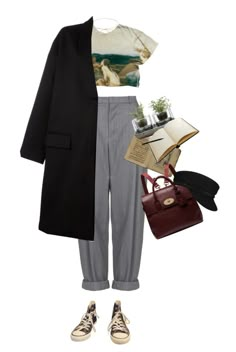 "élève de Poudlard" by writeyourownmagicspells ❤ liked on Polyvore featuring Boutique, Converse, Nude, Mulberry, Lilou and Givenchy Rise In Love, Grey Pants, Mode Vintage, Fashion Mode, Street Styles, Look Fashion, Everyday Outfits, Aesthetic Clothes