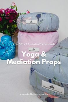 Pastel floral meditation cushion and yoga bolster Meditation Room Decor, Yoga Pillow, Yoga And Meditation