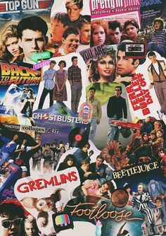 collage of various movie posters with the names of their characters and colors on them