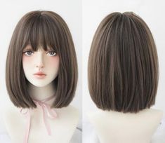 Straight Hair Highlights, Ombre Wigs, Brown Wig, Straight Wig, Shoulder Length Hair, Wigs With Bangs, Curly Wigs, Womens Wigs, Cortes De Cabello