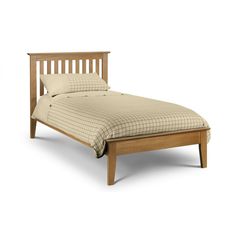 a wooden bed frame with no headboard and foot board on the bottom, in front of a white background