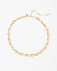 Gold Pave Chain Link Necklace | White House Black Market Chain Links, Necklace White, Chain Link Necklace, Link Necklace