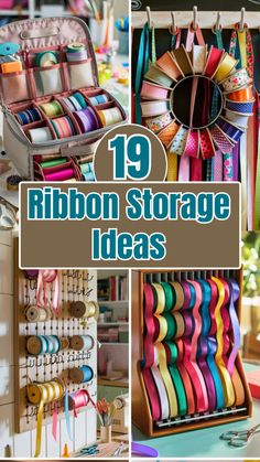 ribbons and ribbon storage ideas for the home