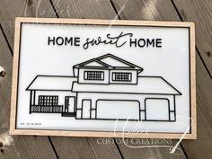 a sign that says home sweet home on it