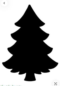 a black silhouette of a christmas tree on a white background with the text next to it