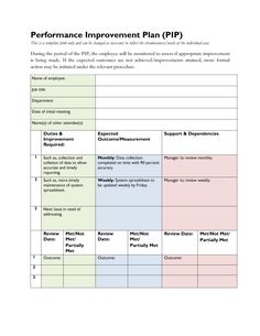 the performance improvement plan is shown in this document, which shows how to use it