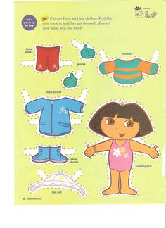 the paper doll is showing how to make her own clothes and clothing for children's play