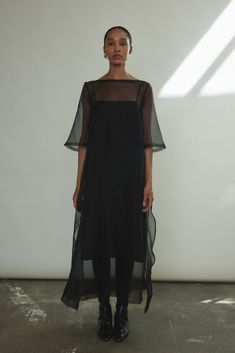 Thea Sheath Dress – Kamperett Sheer Dresses Outfit, Organza Outfit, Sheer Outfit, Black Silk Dress, Nice Pic, Black Slip Dress, Sheer Skirt, Black Tie Dress, Organza Dress