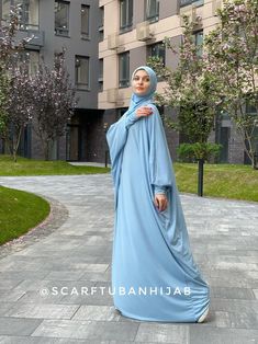 Sky blue Prayer dress Farasha Caftan Khimar dress Muslim | Etsy Dress Modern Hijab, Khimar Dress, Prayer Dress, Dress Abaya, Turban Hijab, Modern Hijab, Dress Muslim, Dress Modern, Muslim Dress