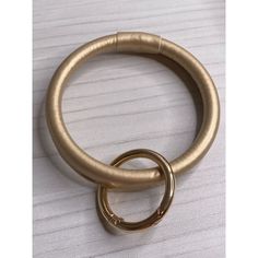 a close up of a metal ring on a table