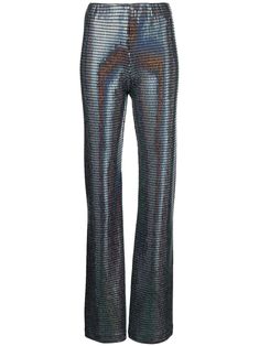 Detalhe de paetês. Sequin Flare Pants, Sequin Pants, Velvet Trousers, Versace Outfit, Cute Bathing Suits, Flare Trousers, High Waisted Trousers, Bottoms Pants