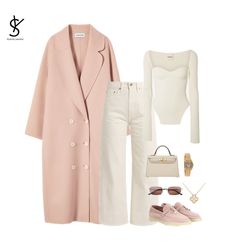 Light Pink Overcoat Outfit, Pink Long Coat Outfit, Coat Outfit Women, Pink Long Coat, Baby Pink Coat, Pink Coat Outfit, Long Coat Outfit, Blue Clothing, Coat Outfit